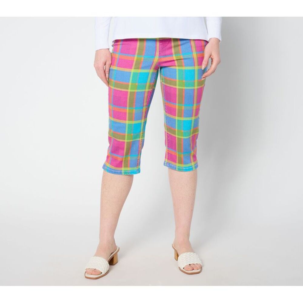 SUNNYLiFE Women's Pants Sz 8 True Denim Printed Pedal Multi-colored